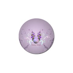 Happy Easter, Easter Egg With Flowers In Soft Violet Colors Golf Ball Marker by FantasyWorld7