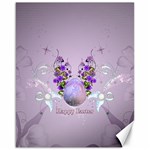 Happy Easter, Easter Egg With Flowers In Soft Violet Colors Canvas 16  x 20  15.75 x19.29  Canvas - 1