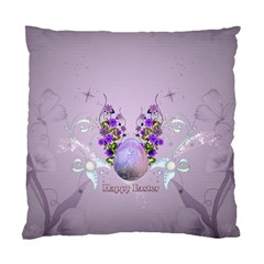 Happy Easter, Easter Egg With Flowers In Soft Violet Colors Standard Cushion Case (one Side) by FantasyWorld7