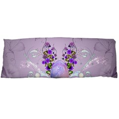 Happy Easter, Easter Egg With Flowers In Soft Violet Colors Body Pillow Case (dakimakura) by FantasyWorld7