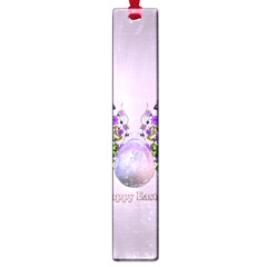 Happy Easter, Easter Egg With Flowers In Soft Violet Colors Large Book Marks by FantasyWorld7