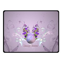 Happy Easter, Easter Egg With Flowers In Soft Violet Colors Double Sided Fleece Blanket (small)  by FantasyWorld7