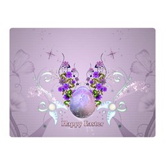 Happy Easter, Easter Egg With Flowers In Soft Violet Colors Double Sided Flano Blanket (mini)  by FantasyWorld7