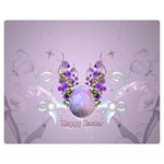 Happy Easter, Easter Egg With Flowers In Soft Violet Colors Double Sided Flano Blanket (Medium)  60 x50  Blanket Front