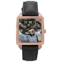 Garden of the Phoenix Rose Gold Leather Watch 