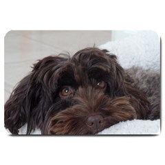 Laying In Dog Bed Large Doormat  by pauchesstore