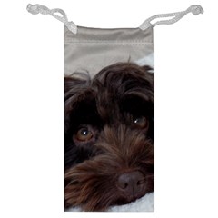 Laying In Dog Bed Jewelry Bag by pauchesstore