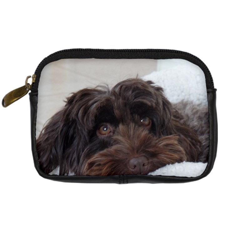 Laying In Dog Bed Digital Camera Leather Case