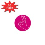 A-Ok Perfect handsign MAGA Pro-Trump Patriot on pink background 1  Mini Buttons (10 pack)  Front