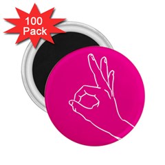 A-ok Perfect Handsign Maga Pro-trump Patriot On Pink Background 2 25  Magnets (100 Pack)  by snek