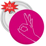 A-Ok Perfect handsign MAGA Pro-Trump Patriot on pink background 3  Buttons (10 pack)  Front