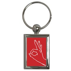 A-ok Perfect Handsign Maga Pro-trump Patriot On Pink Background Key Chains (rectangle)  by snek