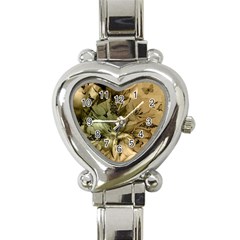 Wonderful Floral Design With Butterflies Heart Italian Charm Watch by FantasyWorld7