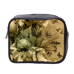 Wonderful Floral Design With Butterflies Mini Toiletries Bag (two Sides) by FantasyWorld7