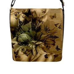 Wonderful Floral Design With Butterflies Flap Closure Messenger Bag (l) by FantasyWorld7