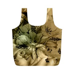 Wonderful Floral Design With Butterflies Full Print Recycle Bag (m) by FantasyWorld7