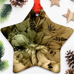 Wonderful Floral Design With Butterflies Ornament (star) by FantasyWorld7