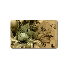 Wonderful Floral Design With Butterflies Magnet (name Card) by FantasyWorld7