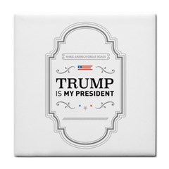 Trump Is My President Maga Label Beer Style Vintage Tile Coasters by snek