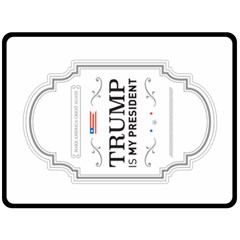 Trump Is My President Maga Label Beer Style Vintage Double Sided Fleece Blanket (large)  by snek