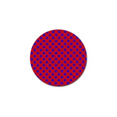 Blue Stars Pattern On Red Golf Ball Marker by BrightVibesDesign