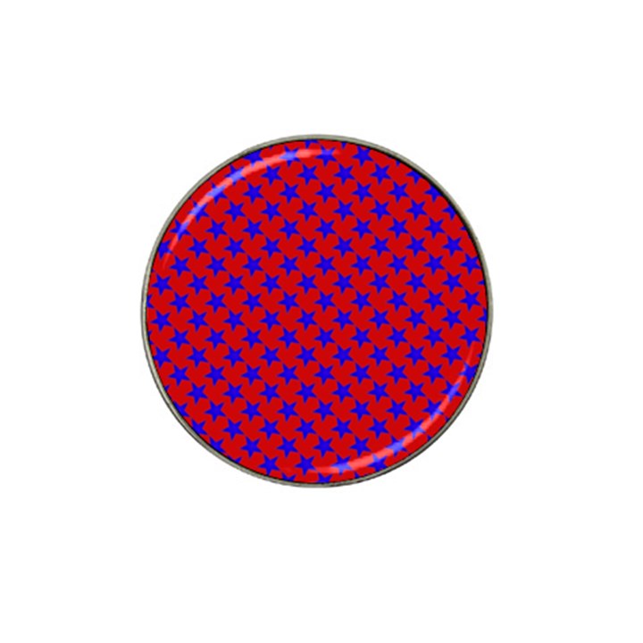 Blue Stars Pattern On Red Hat Clip Ball Marker (4 pack)