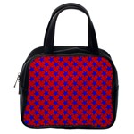 Blue Stars Pattern On Red Classic Handbag (Two Sides) Back