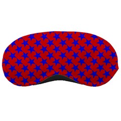 Blue Stars Pattern On Red Sleeping Masks by BrightVibesDesign