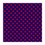 Red Stars Pattern On Blue Medium Glasses Cloth (2-Side) Front