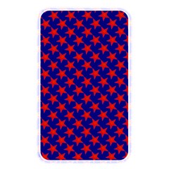 Red Stars Pattern On Blue Memory Card Reader (rectangular) by BrightVibesDesign