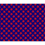 Red Stars Pattern On Blue Deluxe Canvas 14  x 11  (Stretched) 14  x 11  x 1.5  Stretched Canvas