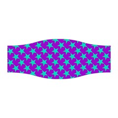 Turquoise Stars Pattern On Purple Stretchable Headband by BrightVibesDesign