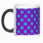 Turquoise Stars Pattern On Purple Morph Mugs Left