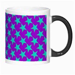 Turquoise Stars Pattern On Purple Morph Mugs Right