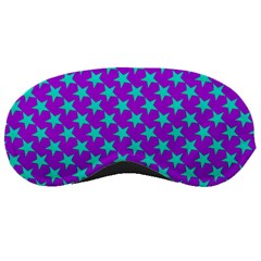 Turquoise Stars Pattern On Purple Sleeping Masks by BrightVibesDesign