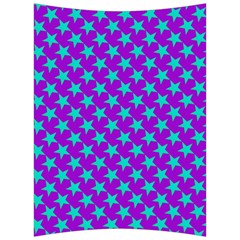 Turquoise Stars Pattern On Purple Back Support Cushion by BrightVibesDesign