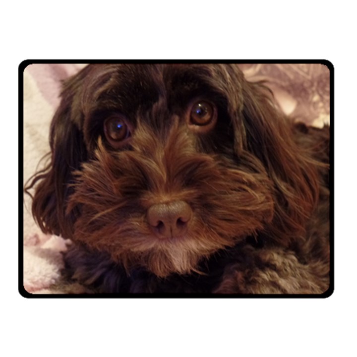 cockapoo watching the telly Fleece Blanket (Small)