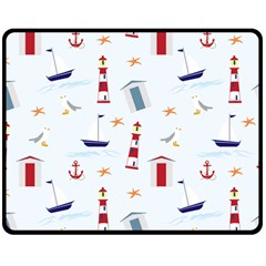 Thème Marin - Sea Double Sided Fleece Blanket (medium)  by alllovelyideas