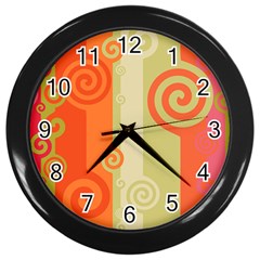 Ring Kringel Background Abstract Red Wall Clock (black) by Mariart