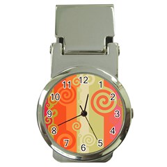 Ring Kringel Background Abstract Red Money Clip Watches by Mariart