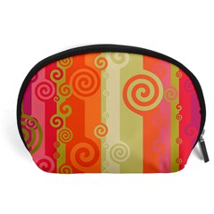 Ring Kringel Background Abstract Red Accessory Pouch (large) by Mariart