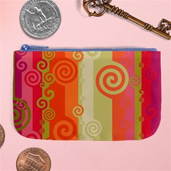 Ring Kringel Background Abstract Red Large Coin Purse by Mariart