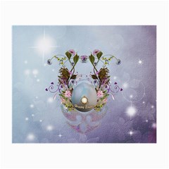 Easter Egg With Flowers Small Glasses Cloth (2-side) by FantasyWorld7