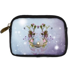 Easter Egg With Flowers Digital Camera Leather Case by FantasyWorld7