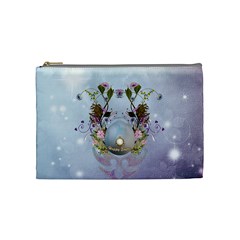 Easter Egg With Flowers Cosmetic Bag (medium) by FantasyWorld7