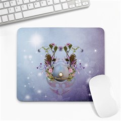 Easter Egg With Flowers Large Mousepads by FantasyWorld7