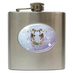 Easter Egg With Flowers Hip Flask (6 Oz) by FantasyWorld7