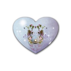 Easter Egg With Flowers Heart Coaster (4 Pack)  by FantasyWorld7