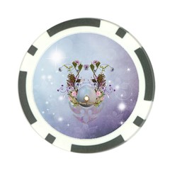 Easter Egg With Flowers Poker Chip Card Guard by FantasyWorld7