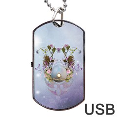 Easter Egg With Flowers Dog Tag Usb Flash (one Side) by FantasyWorld7